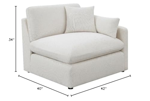 Coaster Contemporary Fabric Sloped Track Arms RAF Chair in Ivory