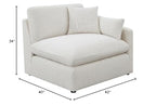 Coaster Contemporary Fabric Sloped Track Arms RAF Chair in Ivory