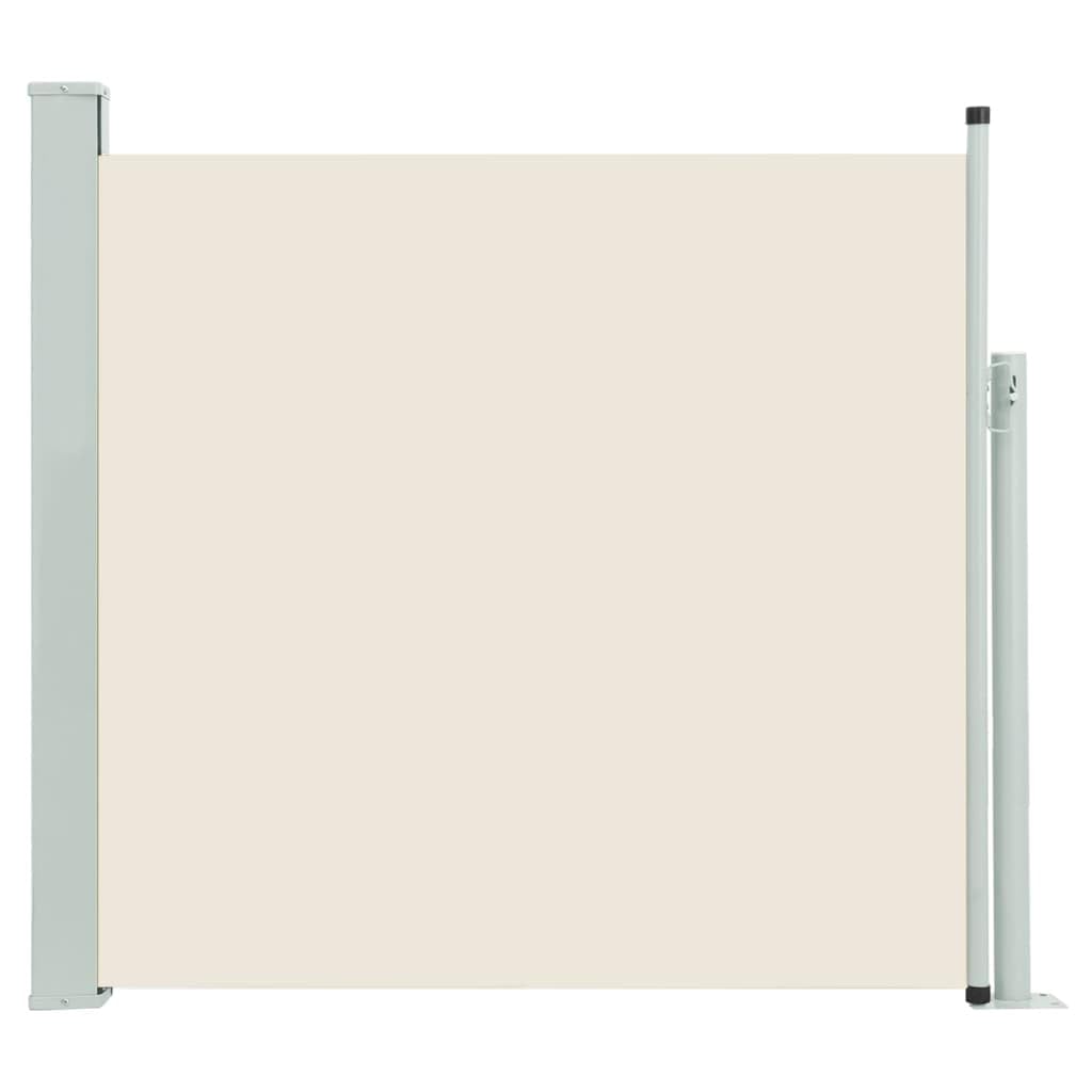 vidaXL Patio Retractable Side Awning - Ideal for Terrace or Balcony - UV and Water Resistant Polyester Fabric - Easy to Mount and Operate - Cream and Gray Color Mix - Steel Base