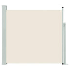 vidaXL Patio Retractable Side Awning - Ideal for Terrace or Balcony - UV and Water Resistant Polyester Fabric - Easy to Mount and Operate - Cream and Gray Color Mix - Steel Base