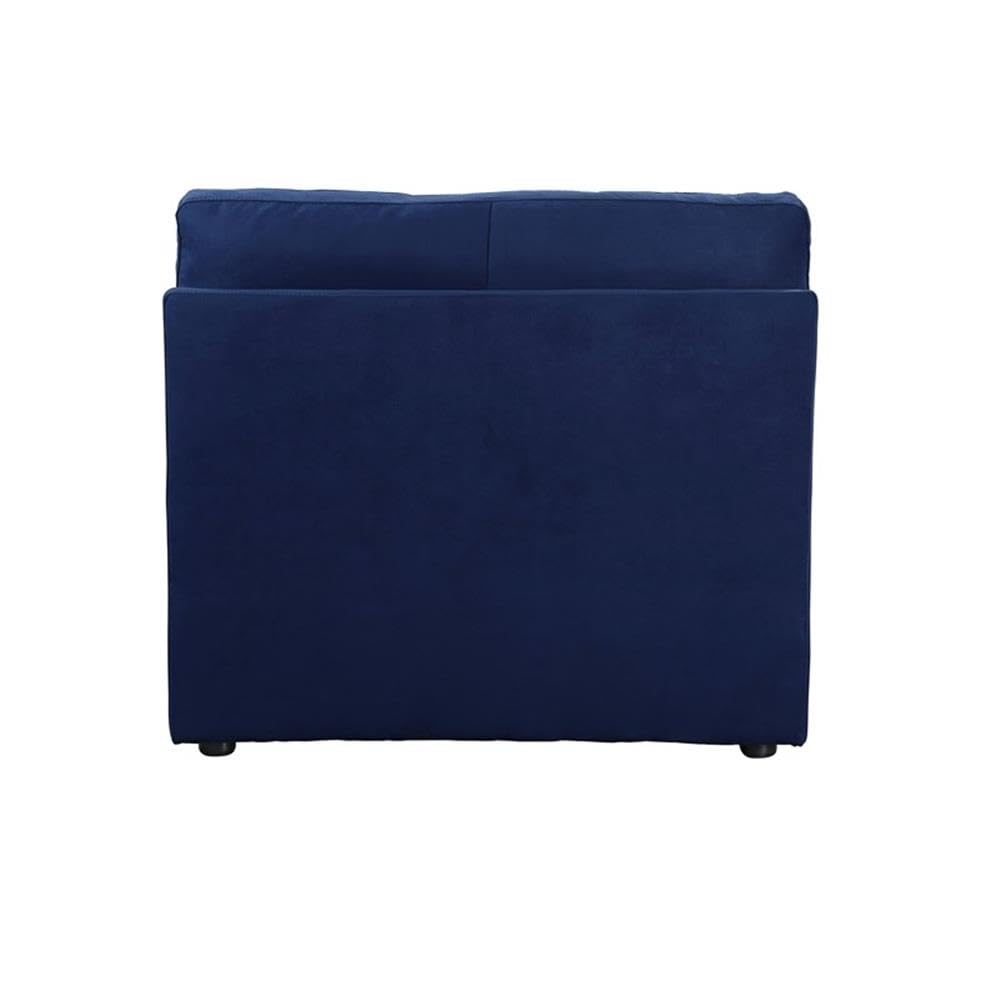 Acme Crosby Tight Back Upholstered Accent Armless Chair in Blue Fabric