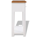vidaXL Console Table - Solid Oak Wood and Acacia Wood Side Table with 2 Drawers and Shelf for Living Room, Dining Room, Hallway - Brown and White, 32.7"x11.8"x28.7"