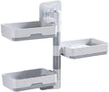 Wagmine SelfAdhesive 3 Layer Soap Dish Holder for Bathroom Shower and Kitchen Wall Mounted Rotatable Soap Holder Saver Box Stor