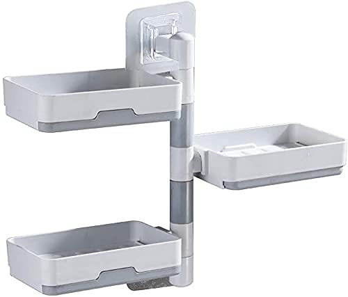Kienlix Super Powerful SelfAdhesive 3 Layer Soap Dish Holder for Bathroom Shower and Kitchen Wall Mounted Rotatable Soap Holder