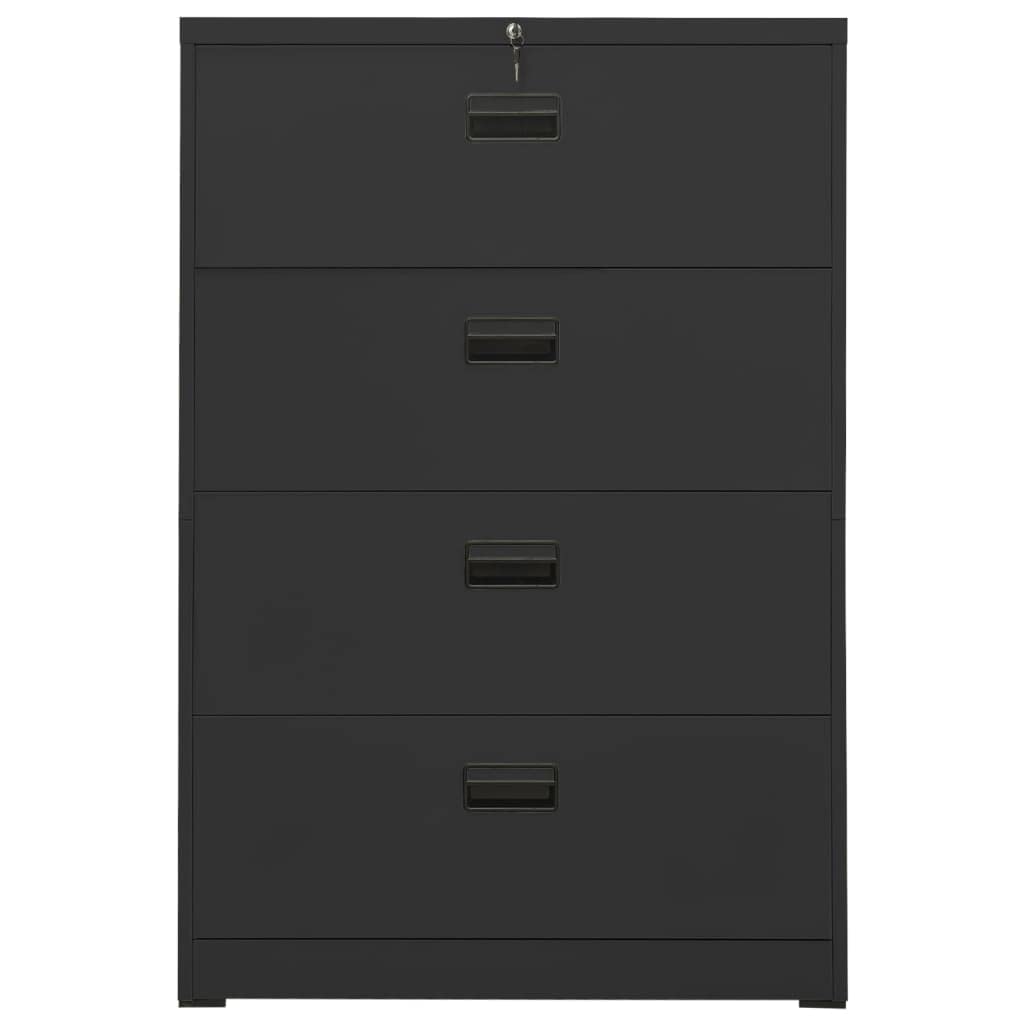 vidaXL Filing Cabinet, File Cabinet for Home Office Living Room School, Storage Cabinet with 2 Drawers, Under Desk, Industrial, Anthracite Steel