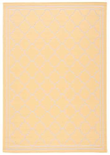 Safavieh Courtyard Collection 6'7' X 9'6' Gold/Beige Cy6918 Trellis Indoor/ Outside Waterproof Easy Cleansingpatio Backyard Mudroom Area Mat