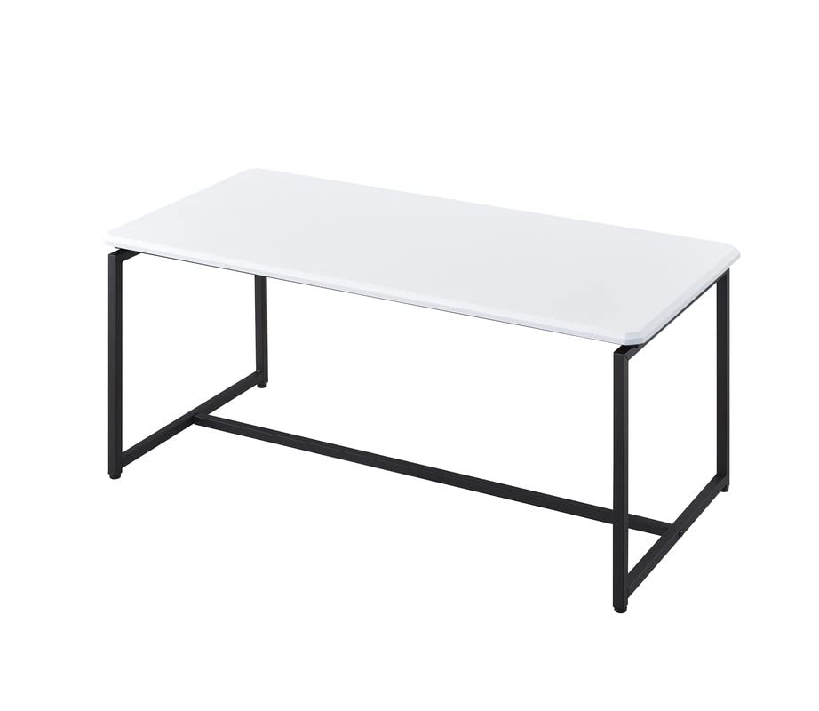 Lilola Home GT 3 Piece White Carbon Fiber Wrap Coffee Table and End Table Set