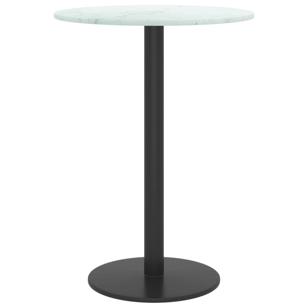 vidaXL Round Tempered Glass Table Top - White Marble Design, Ideal for Dining and Coffee Tables, Easy to Clean, Durable