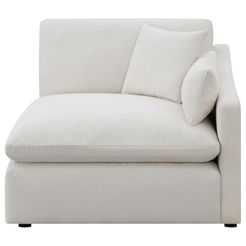 Coaster Contemporary Fabric Sloped Track Arms RAF Chair in Ivory