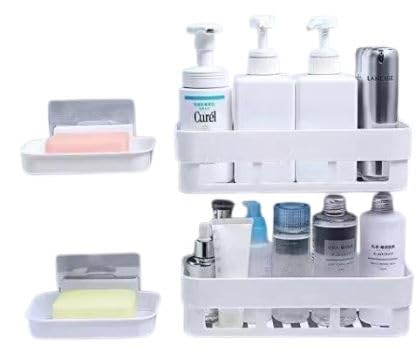 Bhagwati Entrprise Wall Mounted Storage Rack, Kitchen Bathroom Organiser Shelf, Space Saving Holder