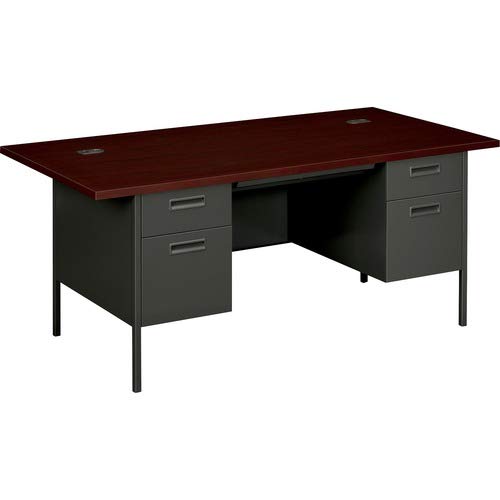 Hon Metro Classic Series 72&quot;X36&quot; Double Ped. Desks-Double Pedestal Desk, W/Overhang,72&quot;X36&quot;X29-1/2&quot;, My/Ccl