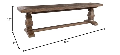 Kosas Home Caleb Bench Weathered Gray 66&quot;