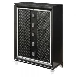 Acme Sawyer 5-Drawer Wooden Chest in Metallic Gray