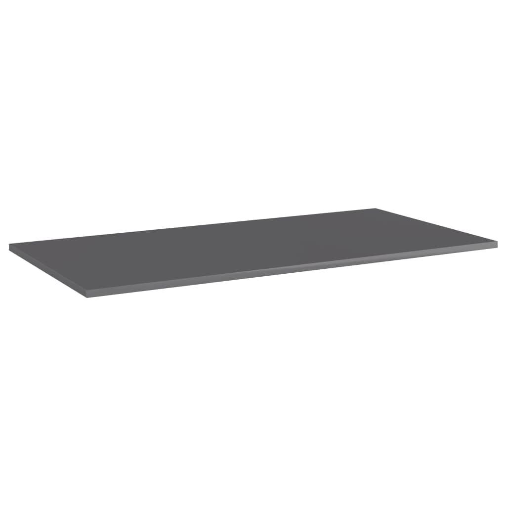 vidaXL Bookshelf Boards - Set of 4, High Gloss Gray, Engineered Wood, 39.4x19.7x0.6