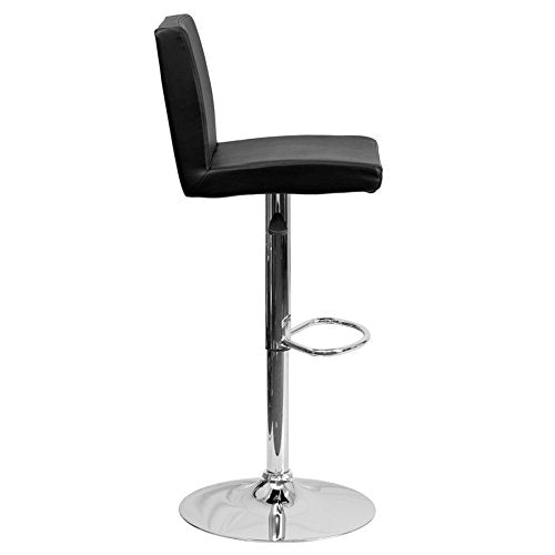 Flash Furniture Contemporary Vinyl Barstool with Chrome Base, 14", Black