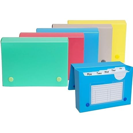 1Intheoffice Index Card Case, 3' X 5' Index Card Holder, Assorted Colors (4 Pack)
