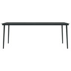 vidaXL Patio Dining Set 9 Piece Garden Outdoor Terrace Balcony Backyard Dining Dinner Dinette Seating Table and Chair Furniture Dark Gray