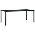 vidaXL Garden Table Industrial Home Dinner Room Outdoor Patio Balcony Dining Dinner Metal Table Furniture Black Powder-Coated Steel