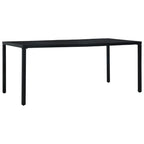 vidaXL Garden Table Industrial Home Dinner Room Outdoor Patio Balcony Dining Dinner Metal Table Furniture Black Powder-Coated Steel