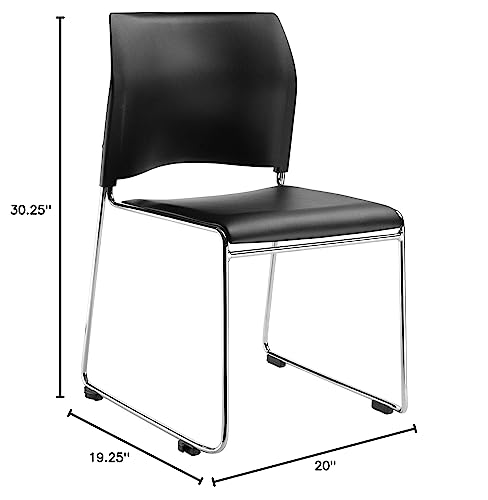 National Public Seating Cafetorium Stack Chair Blue Vinyl Seat Blue Backrest