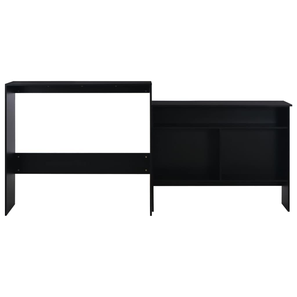 vidaXL Bar Table with 2 Table Tops Black 51.18&quot;x15.75&quot;x47.24&quot;
