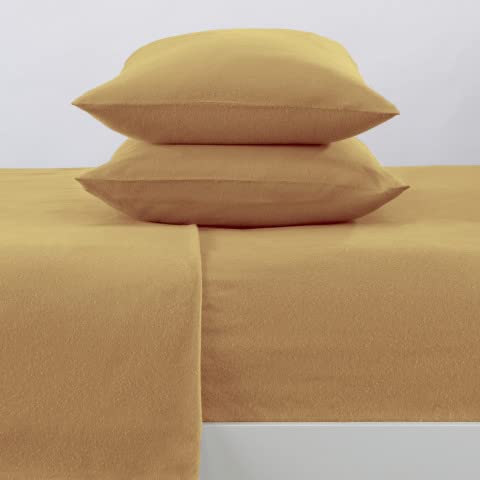 Great Bay Home 100% Turkish Cotton Twin Flannel Sheets Set | Deep Pocket, Soft Sheets | Warm, Double Brushed Bed Sheets | Pre-Sh