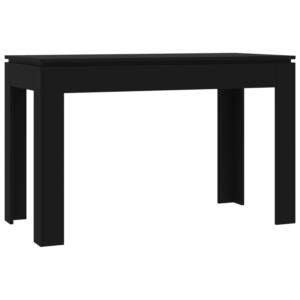vidaXL Dining Table Sleek Modern Minimalist Home Kitchen Restaurant Dinner Table Black 47.2 Chipboard