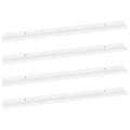 vidaXL White Floating Wall Shelves (4 pcs), MDF Construction, Easy Assembly, 39.4"x3.5"x1.2" - Versatile Storage Solution for Books, Collectables and More.