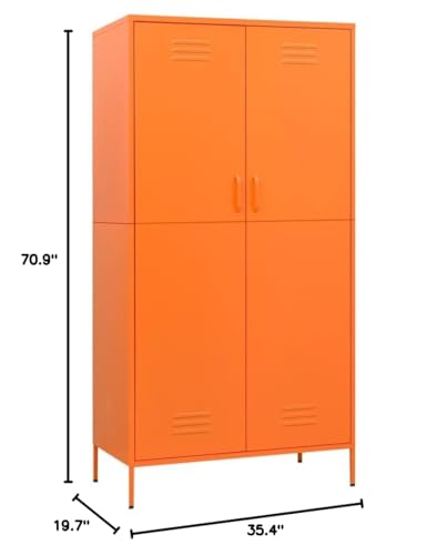 vidaXL Wardrobe Orange 35.4&quot;x19.7&quot;x70.9&quot; Steel