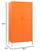 vidaXL Wardrobe Orange 35.4"x19.7"x70.9" Steel