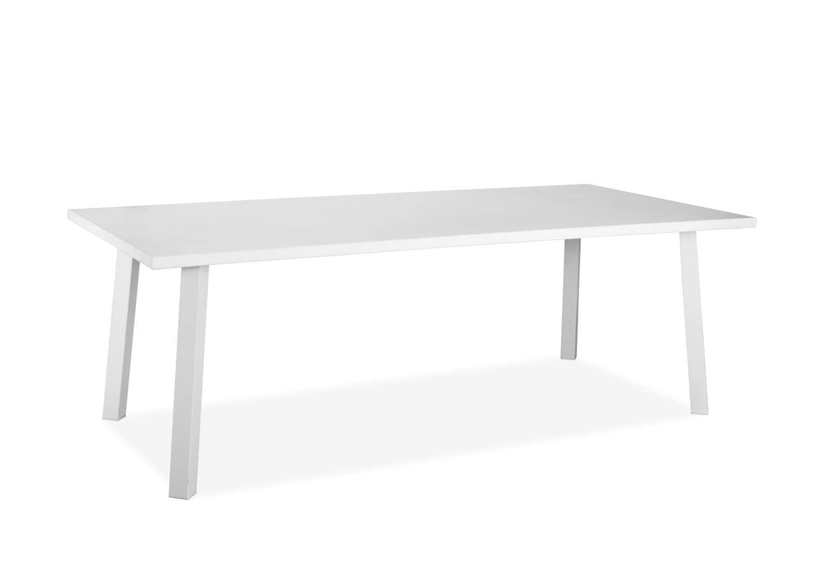 Whiteline Modern Outdoor Living DT1593-WHT Rio Contemporary Indoor/Outdoor Dining Table in Matte White Aluminum