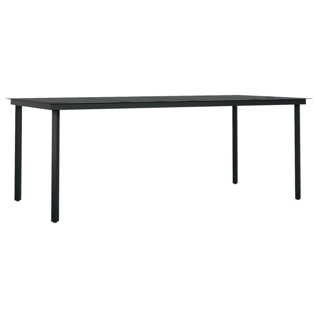vidaXL 9-Piece Patio Dining Set - Black PE Rattan Chairs & Glass Table - Outdoor Furniture for Garden, Deck, Patio - with Cushions