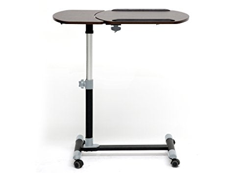 Baxton Studio Wheeled Laptop Tray Table with Tilt Control, Olsen Brown