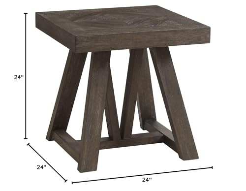 Intercon Hearst 24" Wide End Table with Trestle-Styled Base, Reclaimed Chevron Furniture