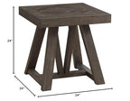 Intercon Hearst 24" Wide End Table with Trestle-Styled Base, Reclaimed Chevron Furniture