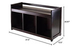 Ergode Wood Addison 4-Piece Storage Bench Set | 3 Cubbies & Black Baskets | Espresso Finish | Sturdy Solid Wood | Easy Assembly (92349-VV)