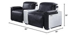 Acme Misezon Power Recliner in Black Top Grain Leather & Aluminum