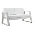 Pangea Home Air 33x57 Two Seater Modern Aluminum Sofa in White Finish