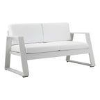 Pangea Home Air 33x57 Two Seater Modern Aluminum Sofa in White Finish