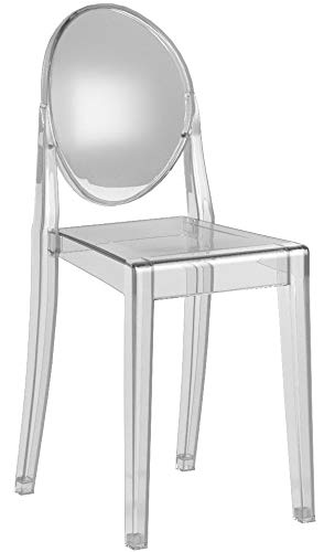Modway Casper Modern Acrylic Stacking Two Dining Side Chairs in Clear