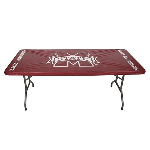 Collegiate Kwik-Covers Rectangle Plastic Table Covers, Bundle Of 2 (Mississippi State University, 8')