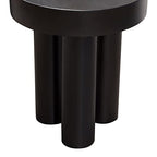 Rune 16 Inch Round End Table with Iron Leg Base in Black