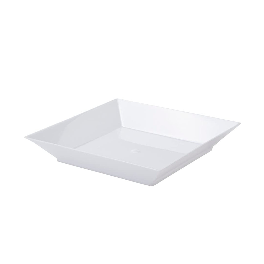 3.9 X 3.9 Inch Party Plates, 20 Disposable Appetizer Plates - Elegant, Square, White Plastic Serving Plates, Durable, For Weddin