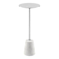 Pangea Home Winston Modern Genuine Marble And Metal Side Table In White