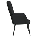 vidaXL Modern Design Relaxing Chair with Soft Black Fabric Upholstery and Steel Frame - Comfortable Padded Foam Seating