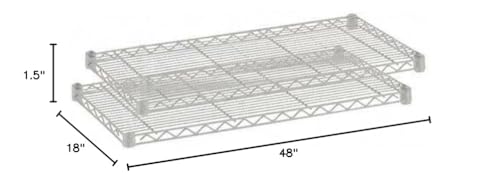 Industrial Wire Extra Shelves (18&quot; X 48&quot; Shelves) Color: Metallic Gray