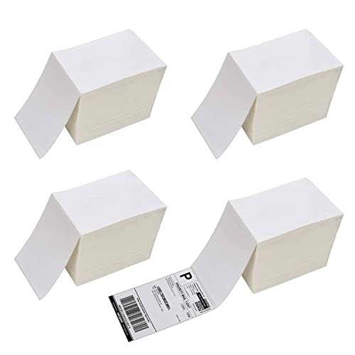 Immuson 4000 Fanfold 4 X 6 Direct Thermal Shipping Labels With Perforations, Permanent Adhesive, White Mailing Labels For Therma