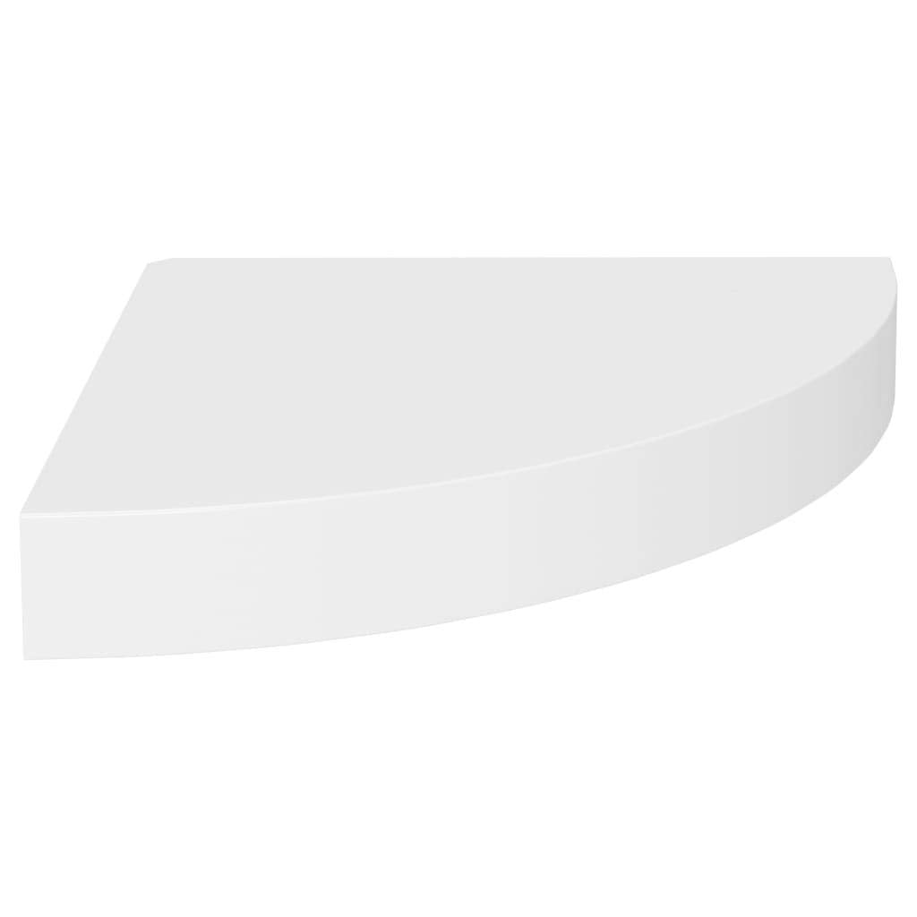 vidaXL Floating Corner Shelves, 2 pcs, Display-Worthy White 9.8"x9.8"x1.5", Durable Honeycomb MDF & Metal, Invisible Mounting