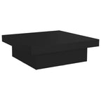 vidaXL Coffee Table Black 35.4"x35.4"x11" Engineered Wood