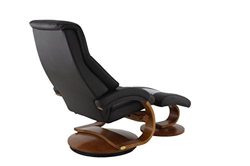 Oslo Collection Mandal Recliner And Ottoman, Espresso (Brown)